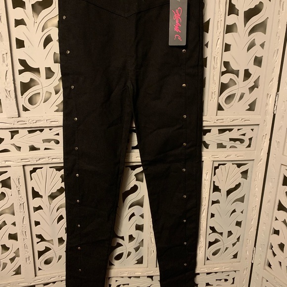 NWT! KIMBERLY C BLACK SUPER SKINNY PANTS LEGGINGS - Picture 2 of 6